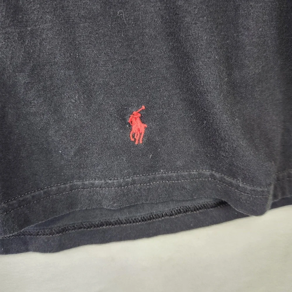 Polo Ralph Lauren Mens XL Black Classic Fit Cotton Crew‎ Neck T-Shirt Red Pony